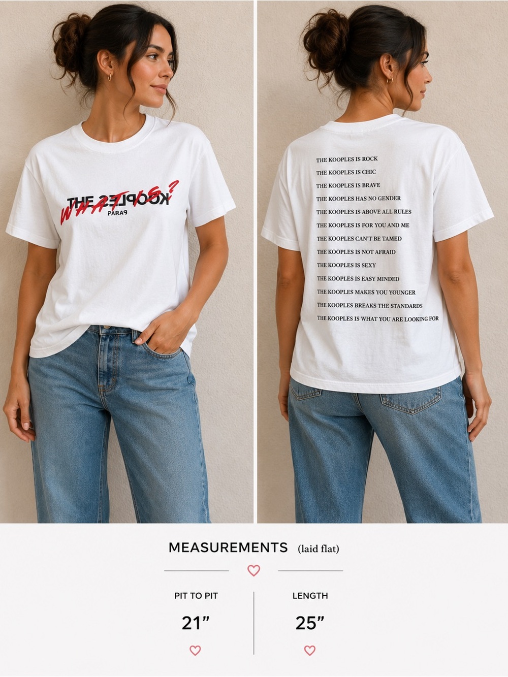 The Kooples Paris “What?” Graphic Tee NWT White Cotton Size 3 / Large